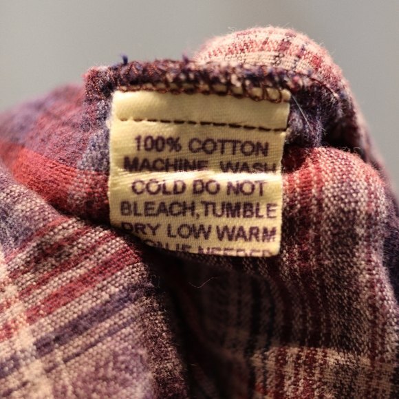 Orvis Purple Plaid Button Up Tunic Dress Medium Cotton Western Rustic Shirt - Picture 12 of 12